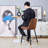 Bar Stools Set of 4,Counter Height Bar Stools with Back,Modern Upholstered Kitchen Stools-899347631-899347630