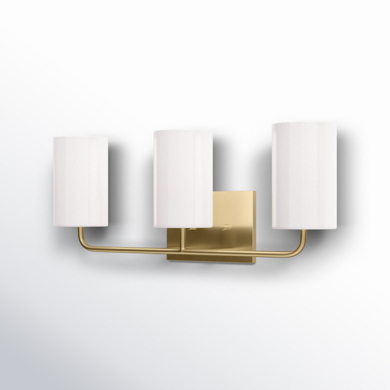 Éclairage pour meuble-lavabo 3 lumières Vincente, Bronze satiné, Non