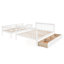 Lit superposé simple avec tiroir et espace - Rangement de courtepointe pratique pour garde-corps blanc-1886711255-1886711249