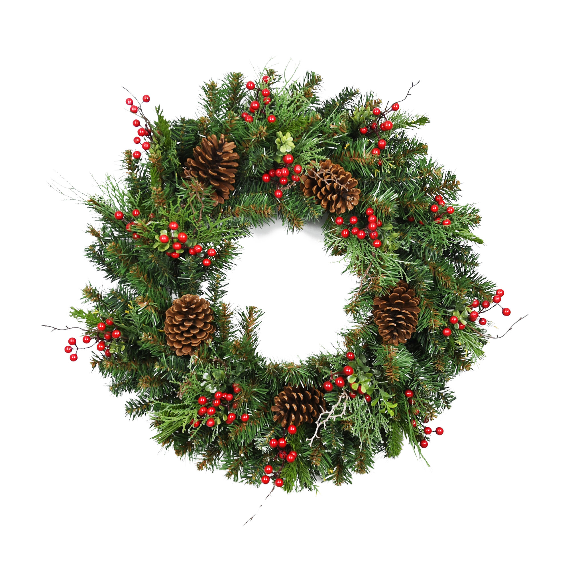 The Holiday Aisle® Handcrafted Faux Mixed Assortment 30'' Wreath ...