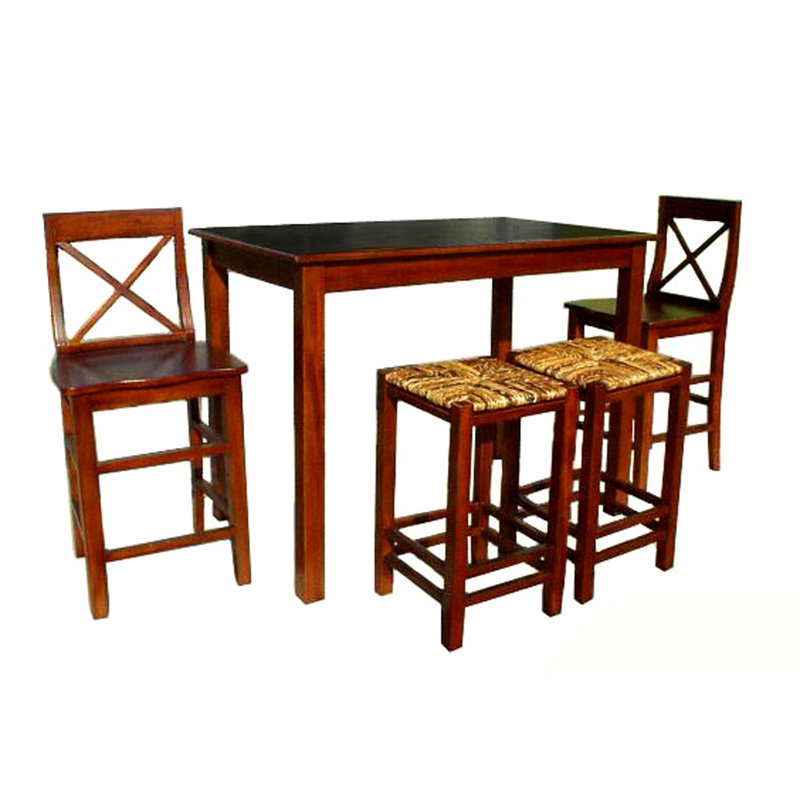 Ensemble de salle à manger à hauteur de comptoir en bois massif 5 pièces Mamaroneck