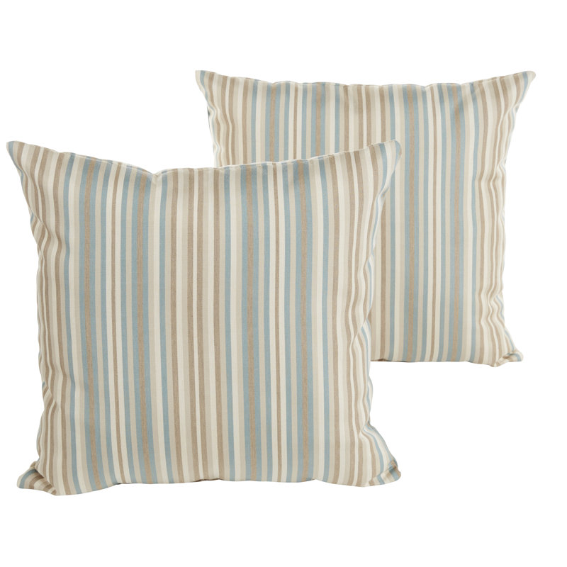 Coussin Stella, H 18 po x l 18 po x P 6 po, Sarcelle / beige