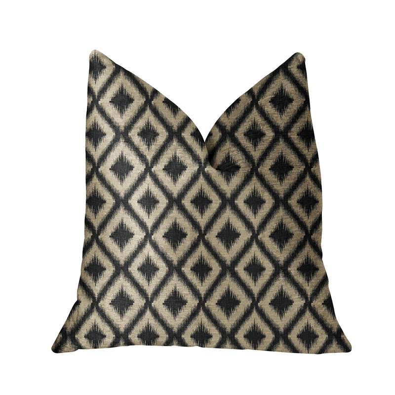 Oreiller de luxe Diamond Brers, 20 po x 26 po, Gris / Beige, Coussin lombaire