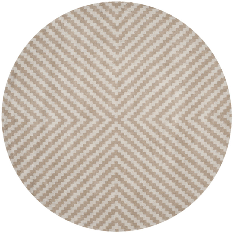 Sanyla Hand Tufted Wool Chevron Rug, Round 6'