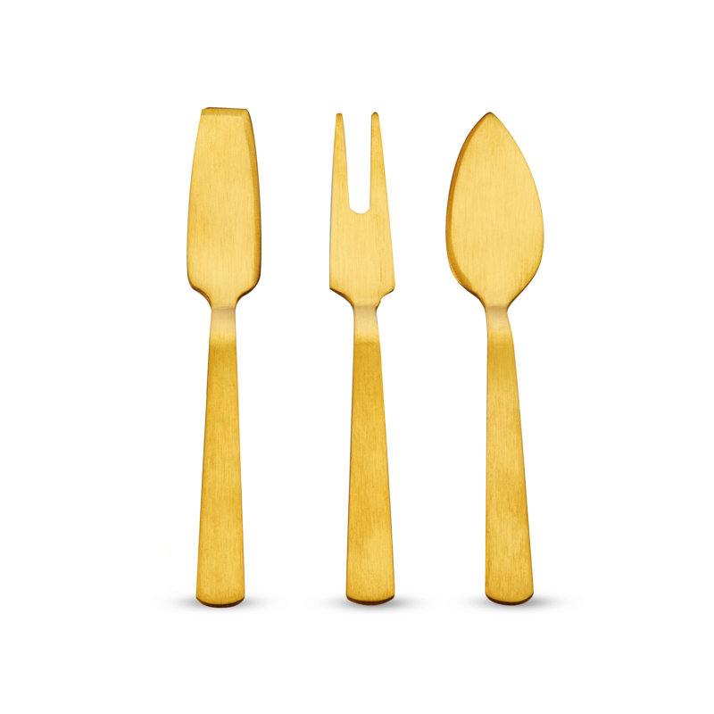 Cheese Knife Set in Gold