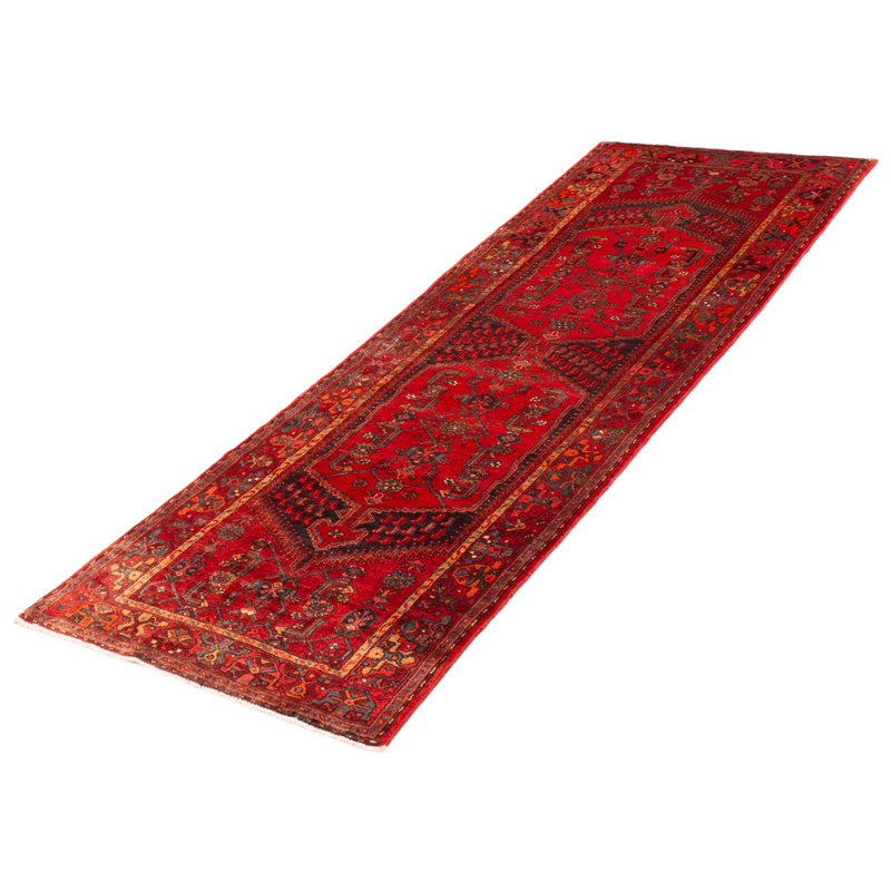 Yiesha One-of-a-Kind 3'6" X 10'3" 1990s Runner Wool Area Rug Red