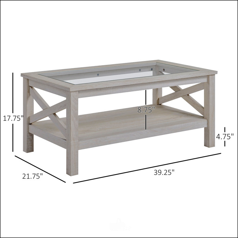 Table basse de style campagnard avec structure en bois