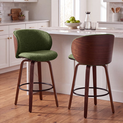 Tabourets de bar rotatifs modernes avec pieds en bois
