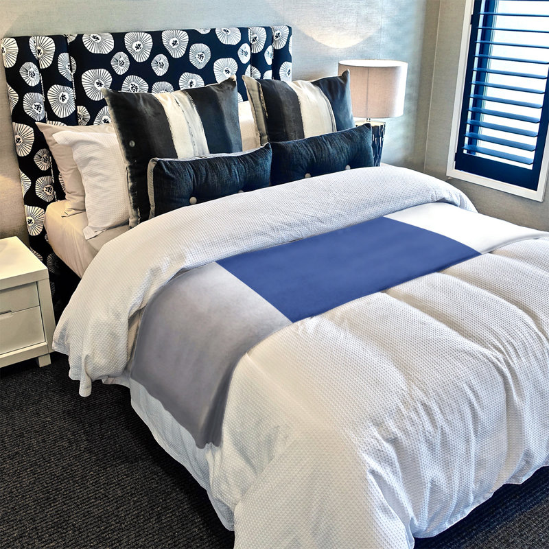 Quilted Throw Blanket, Chicago, 50" W x 60" L, White/Blue