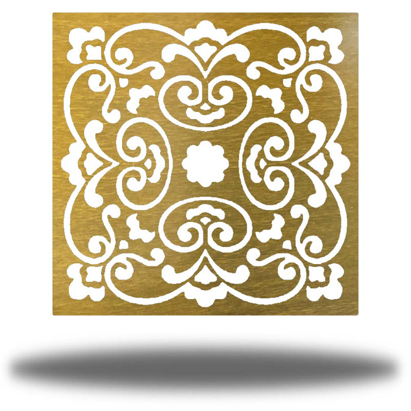 Traditional Plants & Flowers Wall Decor on Metal, Gold, 36" H x 36" W x 0.06" D