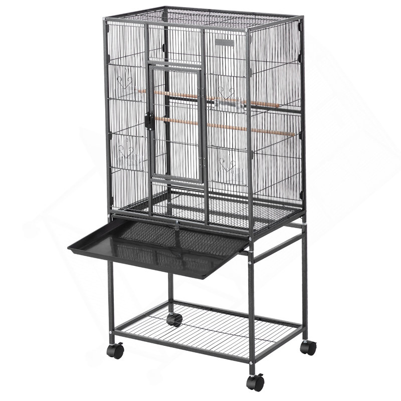 Cage à oiseaux stable en fer forgé avec mobilité facile