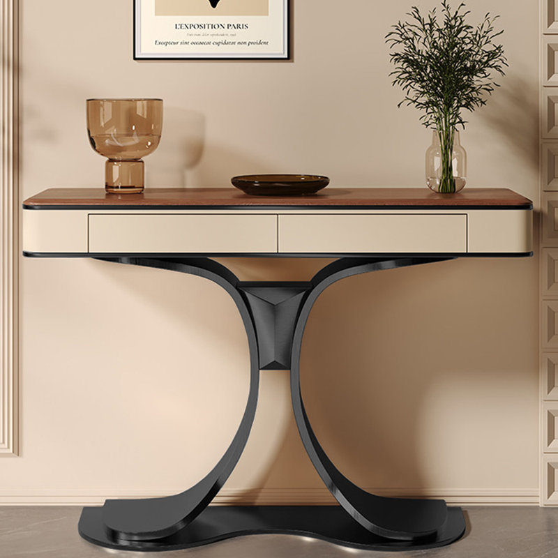 Console légère et luxueuse, 33.5" H x 47.2" W x 13.8" D, Noir