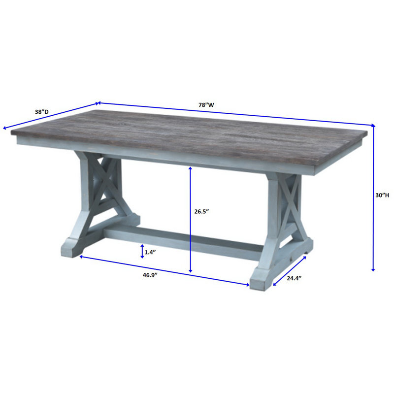 Ensemble repas pour 6 personnes Ryann, Bleu / gris