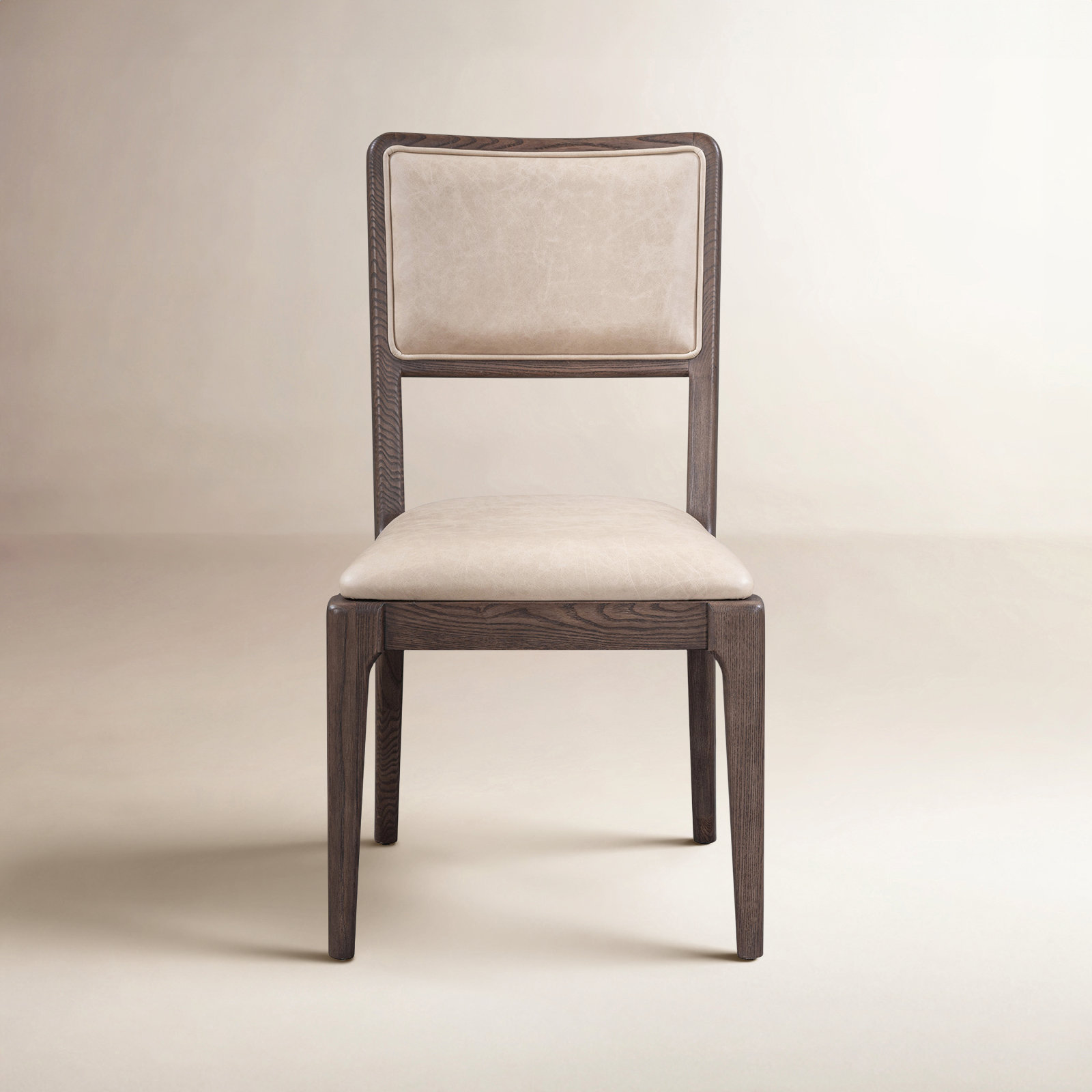 Bigelow Genuine Leather Side Chair, Beige