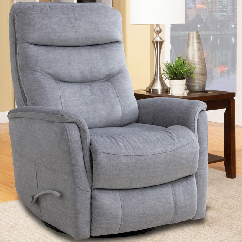Fauteuil inclinable et oscillant manuel Akeelah, 100% polyester argent Capri