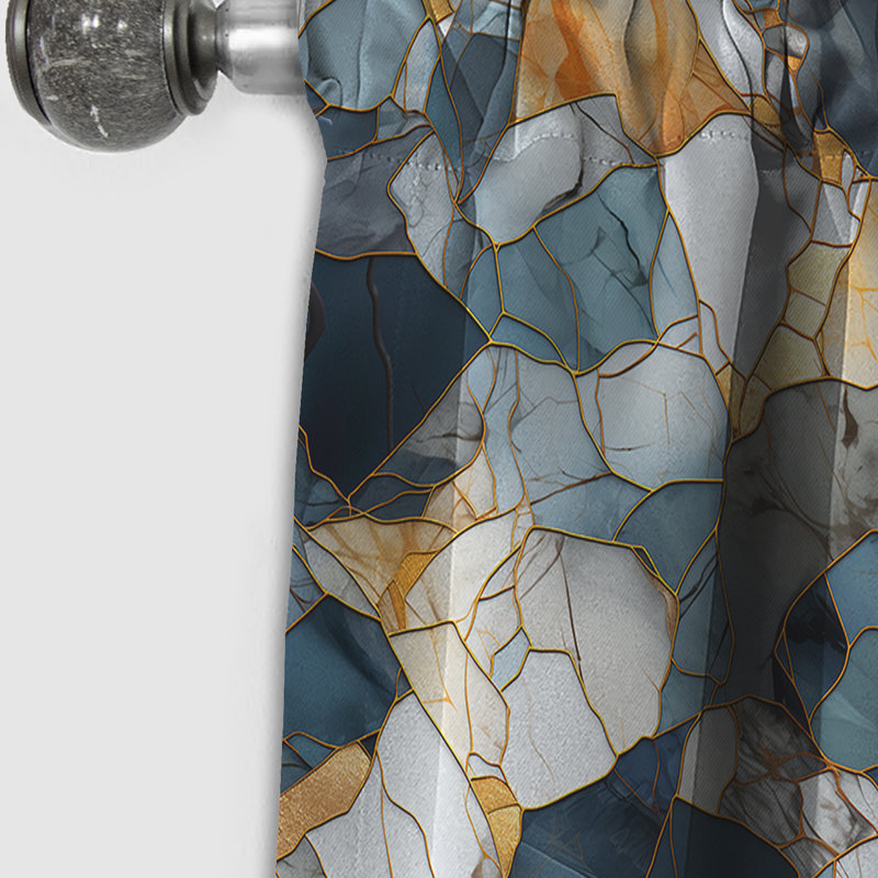 Motif de marbre Urban Oasis - Rideau de marbre abstrait - Rideau de marbre occultant en velours - 1 panneau