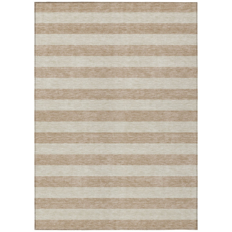 Chrishanna Washable Striped Indoor / Outdoor Rug, Rectangle 10' x 14'