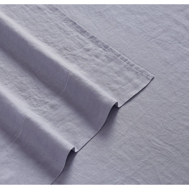 Ensemble de draps en lin Nena Aybar, Ensemble de draps pour très grand lit californien, Vert mousse