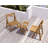 HIPS Material Outdoor Bistro Set Foldable Small Table And Chair Set With 2 Chairs And Rectangular Table, Teak-12163990