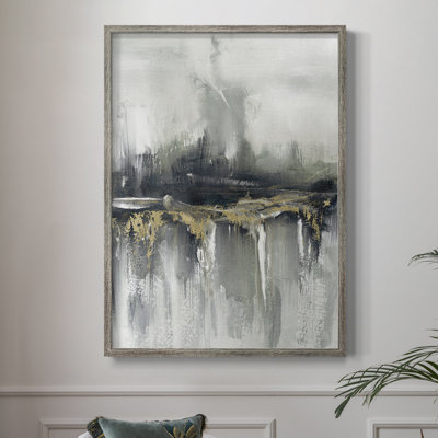Indyscape et reproduction encadrée dorée - bois massif