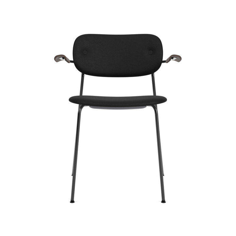 Co Upholstered Arm Chair, Dark Stained Oak, Bouclé 02 Acrylic, Black