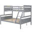Lit superposé simple au-dessus d'un lit double, gris, avec fonctions avancées-118027631