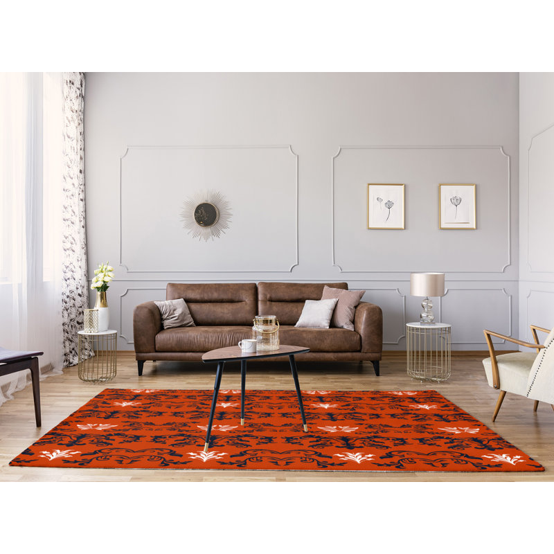 Damask Indoor Rug, Rectangle 9' x 12'