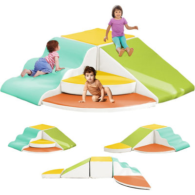 Soft Play Foam Climbing Blocks For Toddlers, 5pcs Climbing Toys For Toddlers For Climb,crawl And Slide