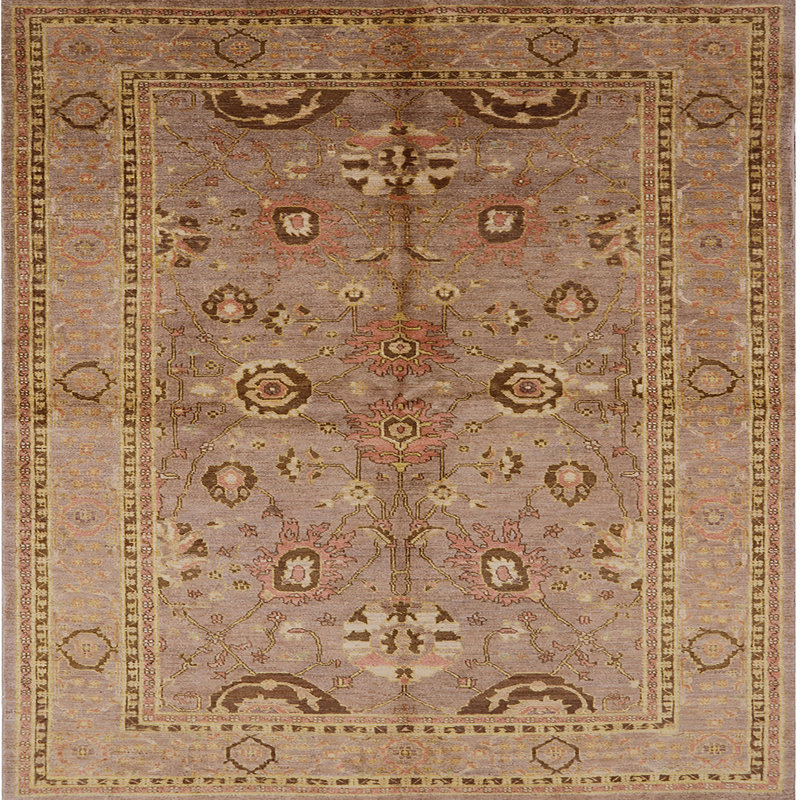 Tapis oriental brun Ashmont, Carré 3 pi