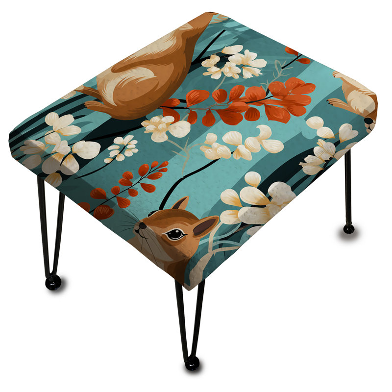 Joli motif d'écureuil sans couture - repose-pieds rectangulaire à imprimé animal