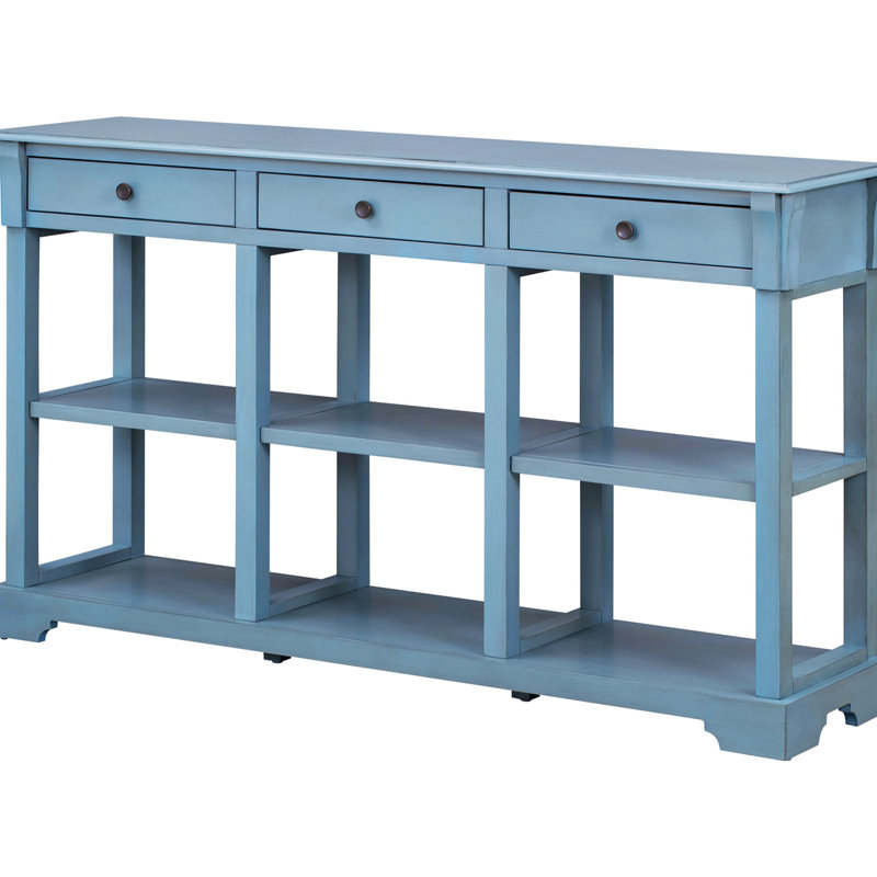 32.32'' Console Table, Antique Blue