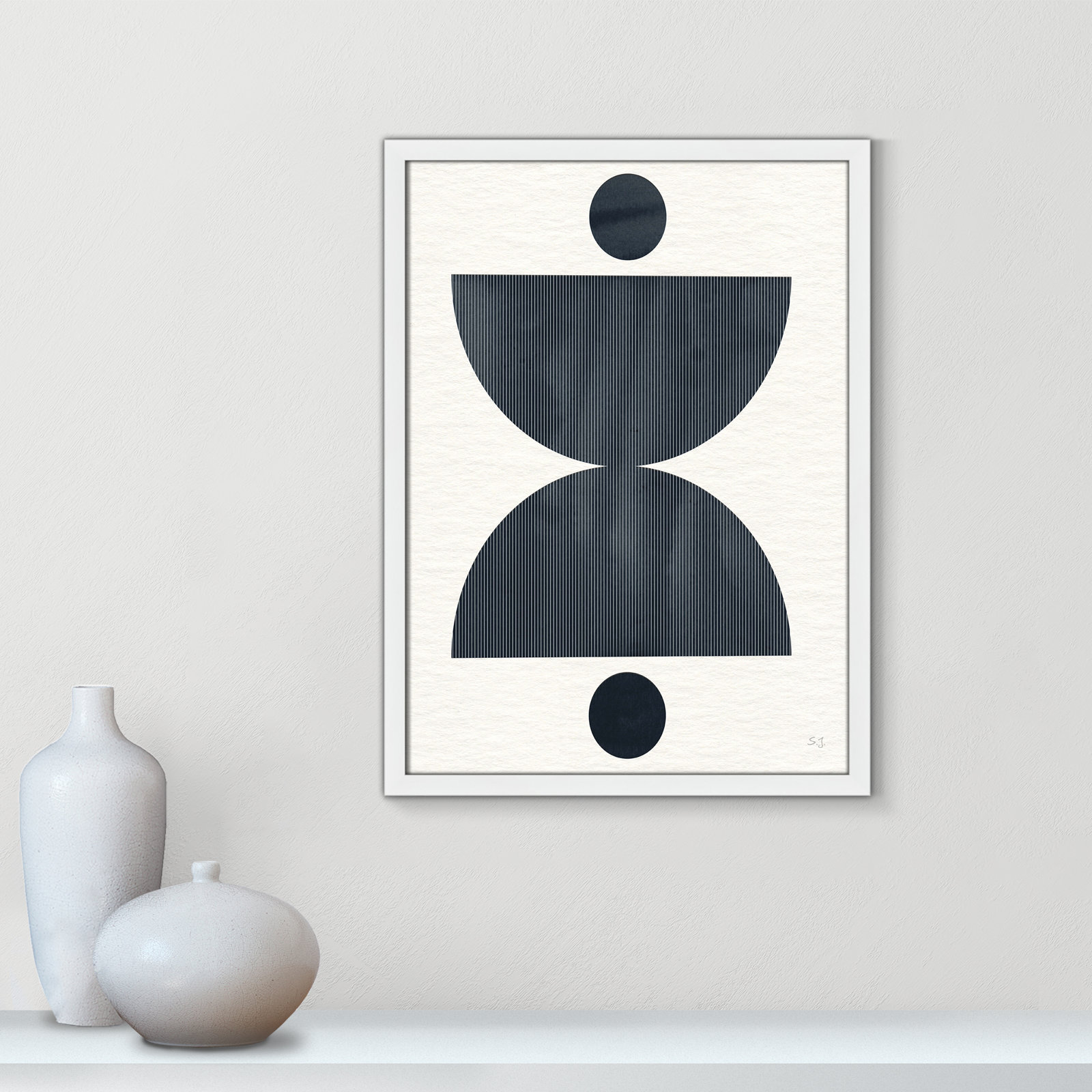 Eclipse II Print by Susan Jill, 23" H x 17" W x 0.75" D, Satin White Framed