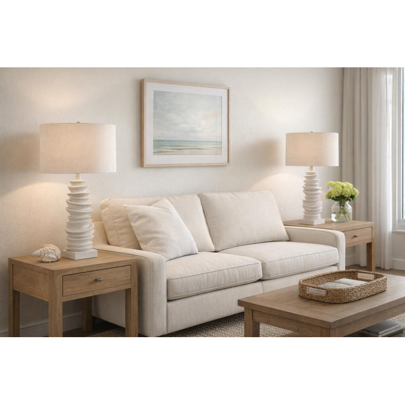 Sculpted Drift - 30" x 16" - Resin Table Lamp