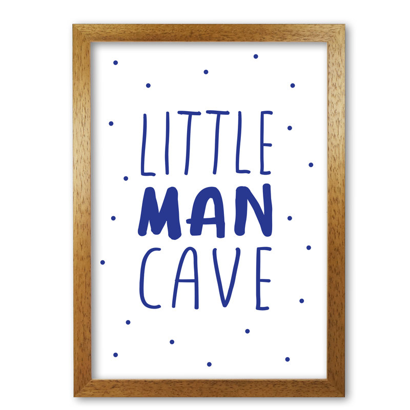 Little Man Cave Dots - Print, 30 cm H x 21 cm W x 5 cm D, Honey Oak Frame