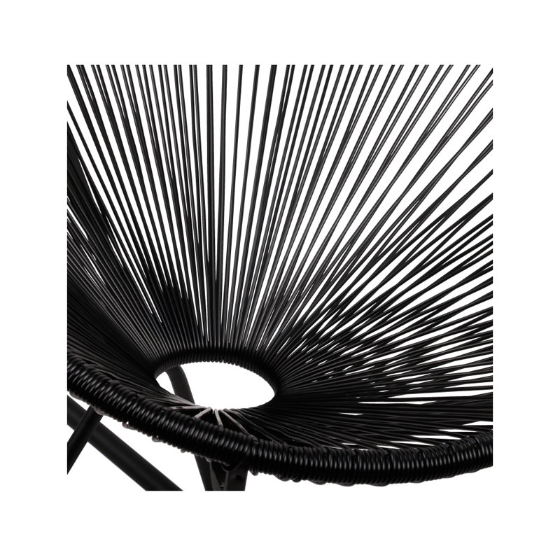 Chaise berçante d'extérieur en métal, Noir