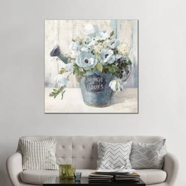 Garden Blooms II In Blue Framed by Danhui Nai Painting