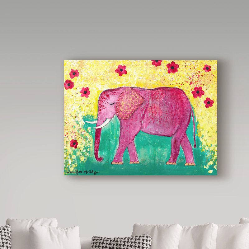 Art sur toile Huso «Pink Elephant», H 14 po x l 19 po x P 2 po