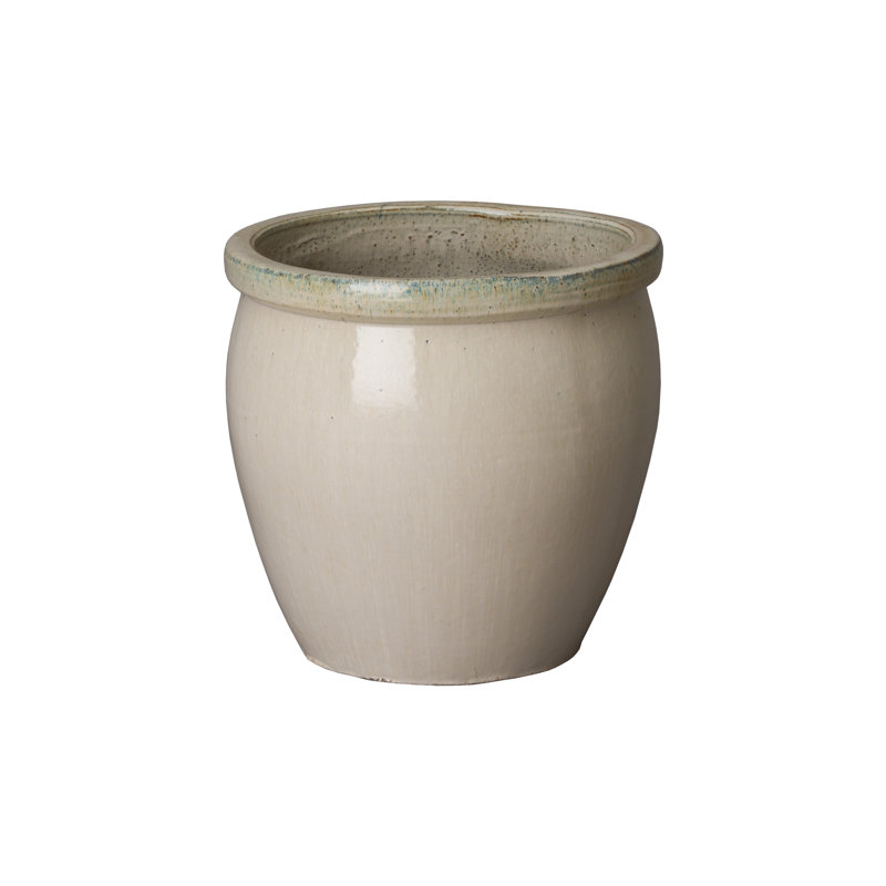 Kenedy Handmade Ceramic Planter, White, 15" H x 15" W x 15" D
