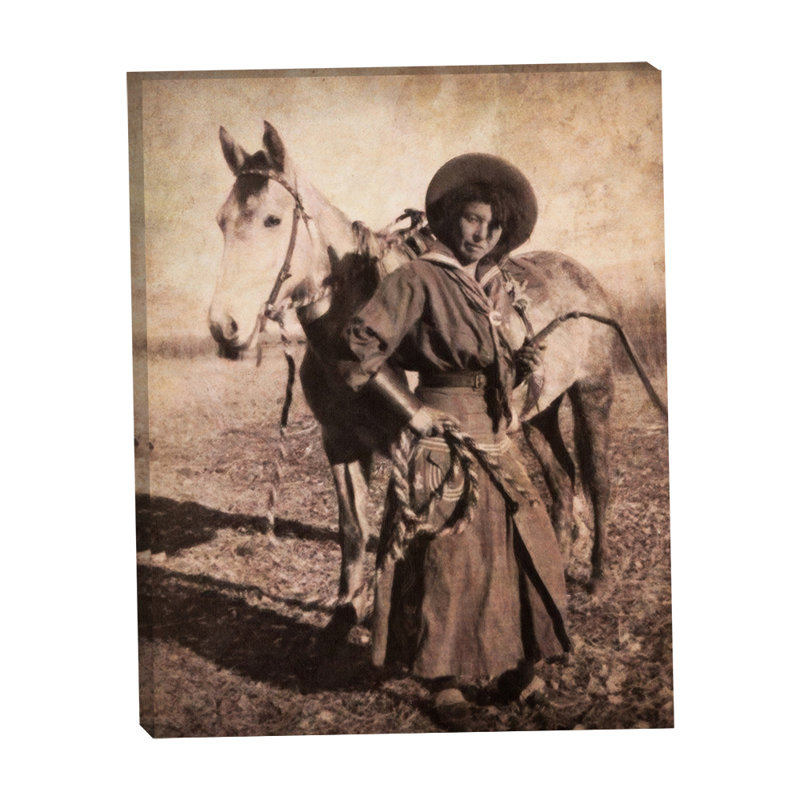 Cowgirl et son cheval 16 x 20