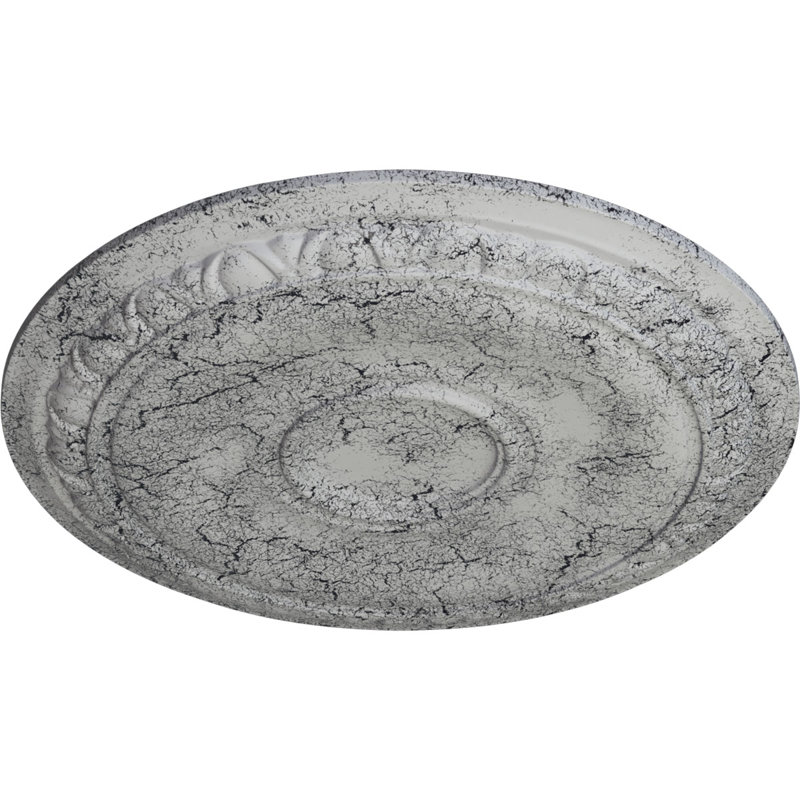 24 médaillons de plafond 24 1/4 po x P 1 1/2 po Caputo (convient aux auvents jusqu'à 6 po), Blanc craquelé ultra pur