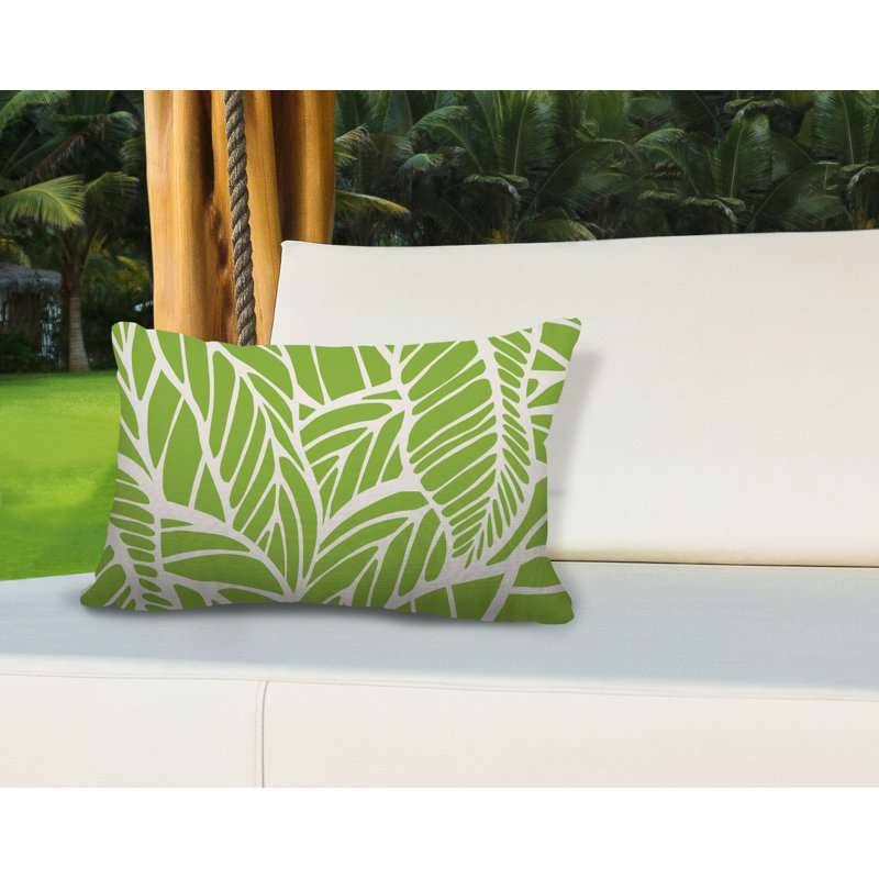 Housse et insert de coussin extérieur d'extérieur, Vert, 14 po x 20 po, Rectangle