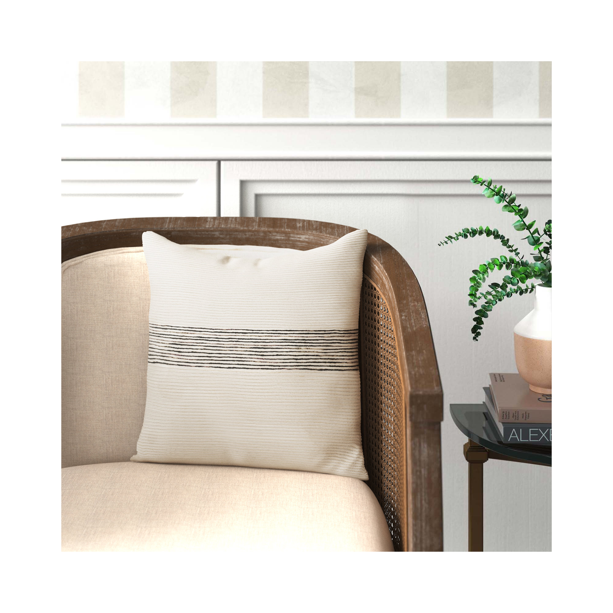 Cason Striped Cotton Throw Pillow, Pillow Cover Only - No Insert, 18" x 18"