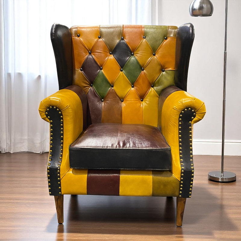 Leather Wing Back Chair