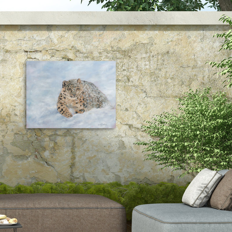 Toile d'extérieur David Stribble Snow Leopard, H 14 po x l 19 po