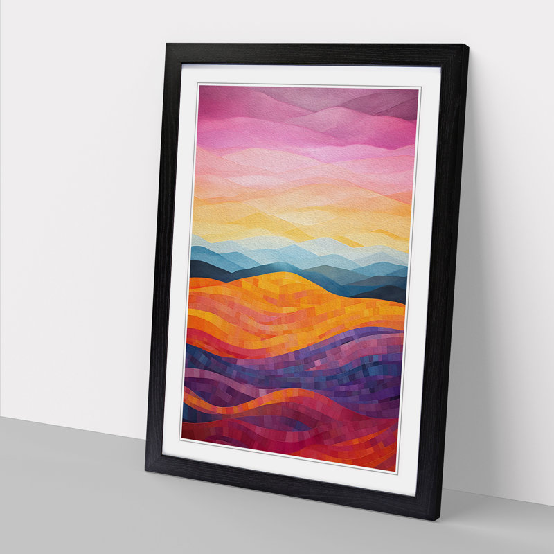 Landscape Colour Field No.3 - Framed Print, 64cm H x 46cm W x 2cm D, Black