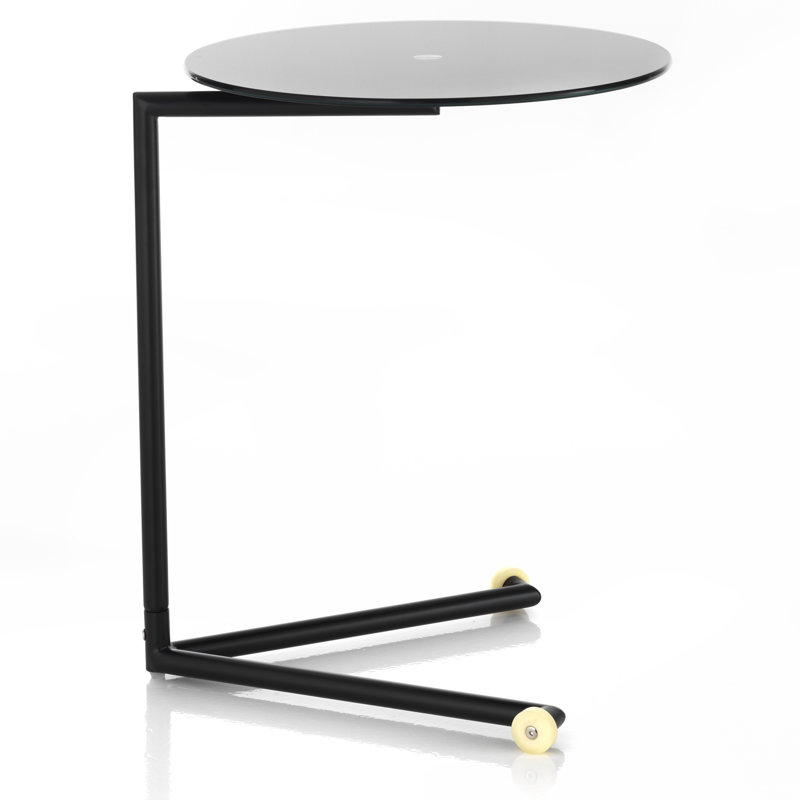 Newberry Glass Top End Table, Black