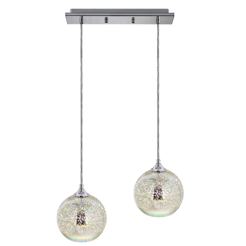 Luminaire suspendu linéaire à 2 lumières pour îlot de cuisine Keating