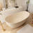 65" Luxury Resin Stone Soaking Bathtub Freestanding Bathtub Solid Surface Oval Soaking Tubs Creamy-119241938