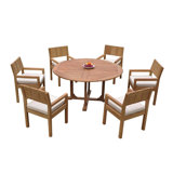 Keagan Outdoor 5 - Piece Teak Dining Set