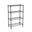 4 tablettes en métal pour la cuisine, le garage et le garde-manger - Support vertical, surface de lavage lisse, rangement efficace